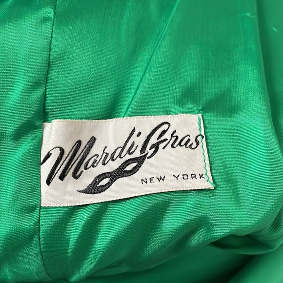 VINTAGE Gorgeous Mardi Gras New York Blue and Green Dress - Picture 10 of 11